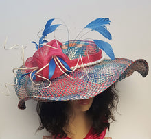 Wide Brim Multi Color Straw  Kentucky Derby Hat