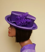 Purple Ladies fabric Covered Jazzy hat.