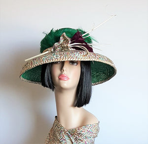 Multi Color Feathered/Fabric Sinamay Sexy Chapeau.