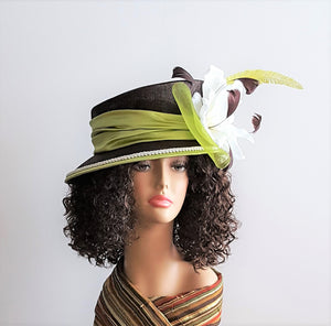 Brown Sinamay Cloche Hat