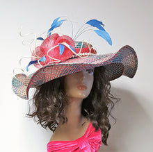 Wide Brim Multi Color Straw  Kentucky Derby Hat