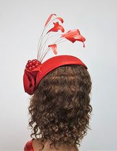 Red Sinamay Cocktail Hat