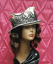 Black and Ivory Sinamay Spring Hat
