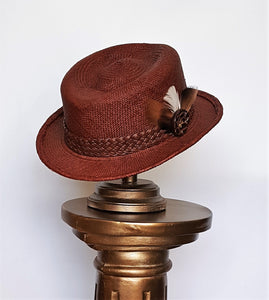 Men's Panama Cognac Color Summer Hat