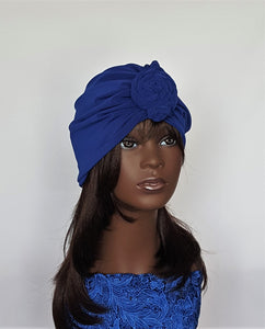 Women's Royal Blue Turban Wrap