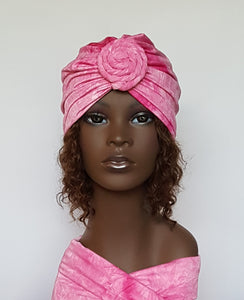 Pink Turban Head Wrap