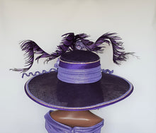 Shades of Purple Wide Brim Sinamay Bespoke Hat