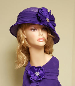 Purple Ladies Cloche Hat