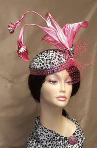 Ladies Leopard Print Cocktail Hat