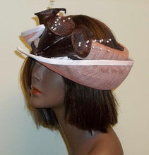 Sinamay Summer Hat With Open Top Crown and Split Brim